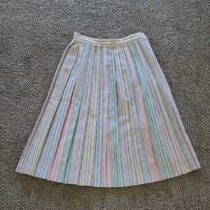 Vintage‎ Tomboy Girls Multicolor Striped A-Line Skirt